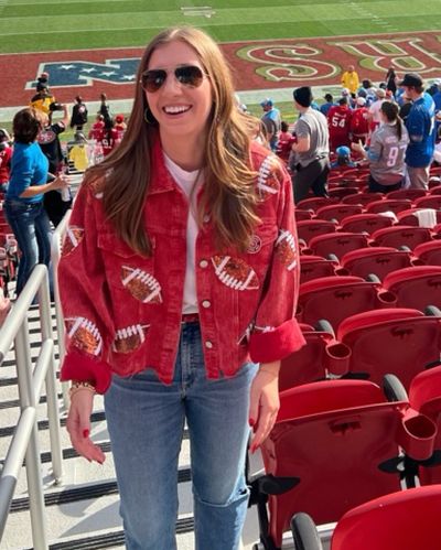 Football Sequin Suede Jacket