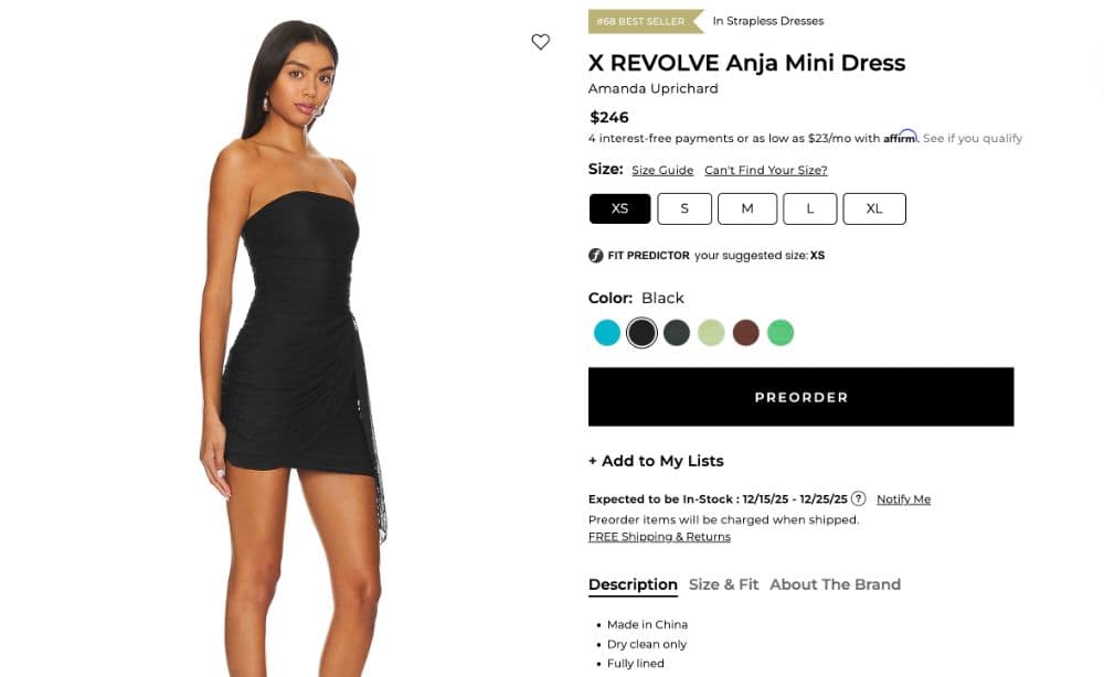 Brand new Black Amanda Uprichard mini dress - Image 4