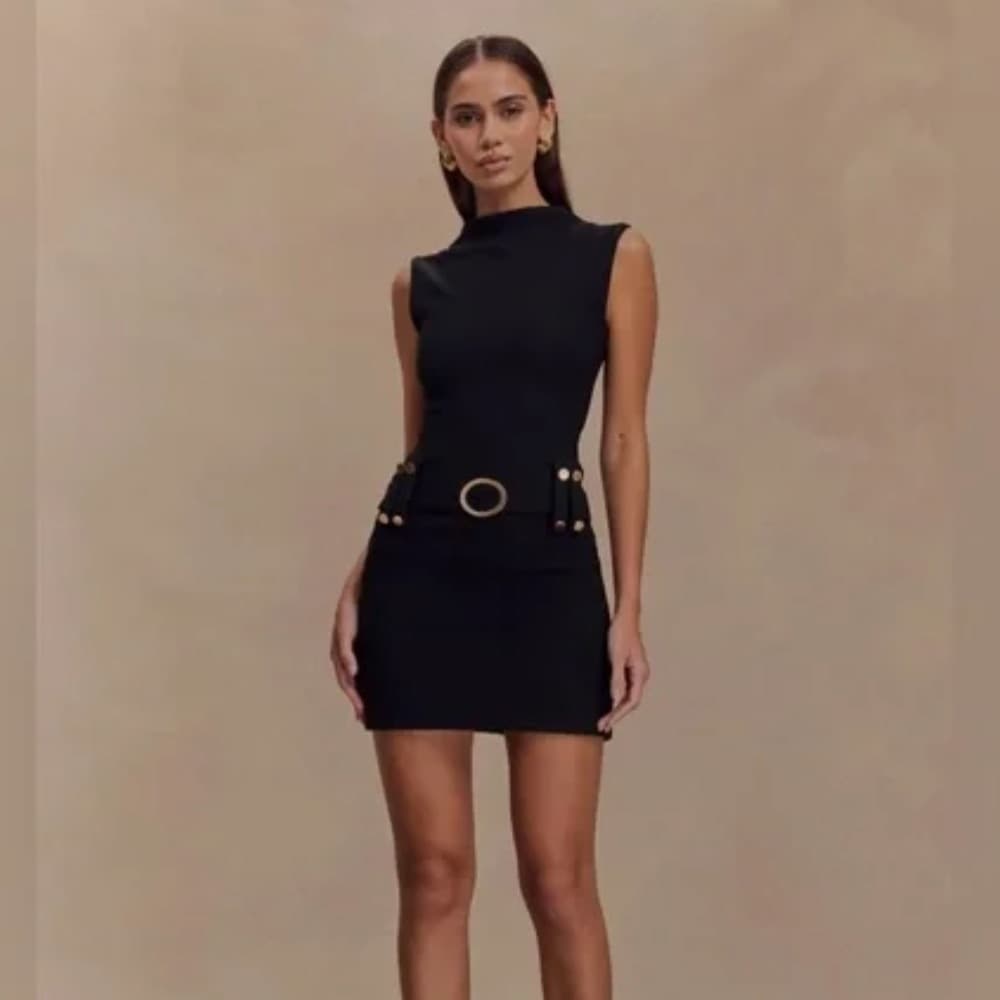 Meshki Black Mini Dress - Image 1