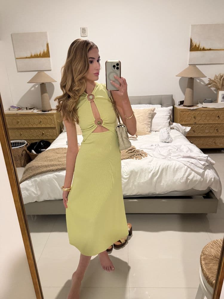 Christopher Esber Midi Dress | Green Dress, Going Out Dress - Image 4