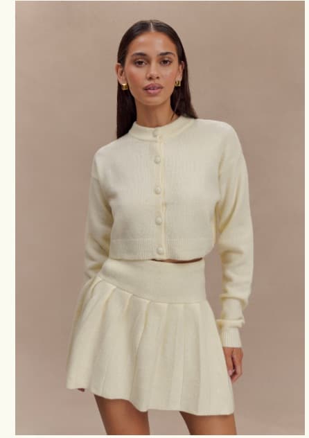 Ivory knit skirt set - Image 1