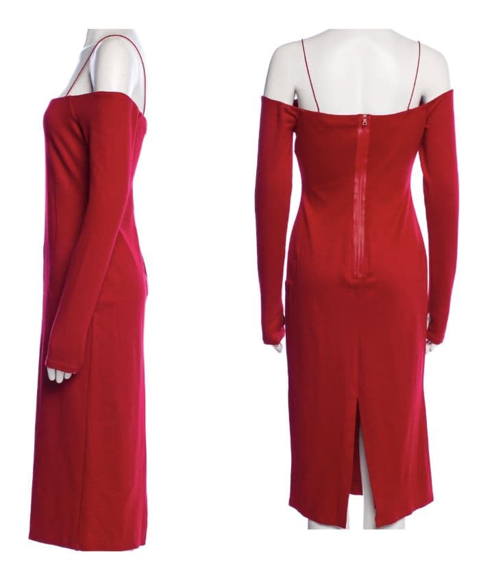 Alice and Olivia Red Off Shoulder Dress - Image 2