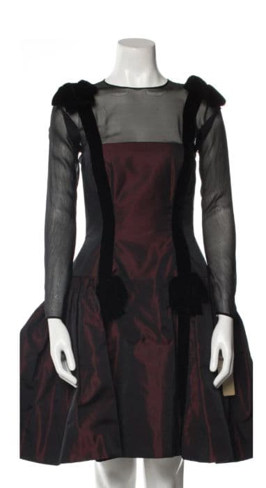 Oscar De La Renta Black and Red Cocktail Dress - Image 1