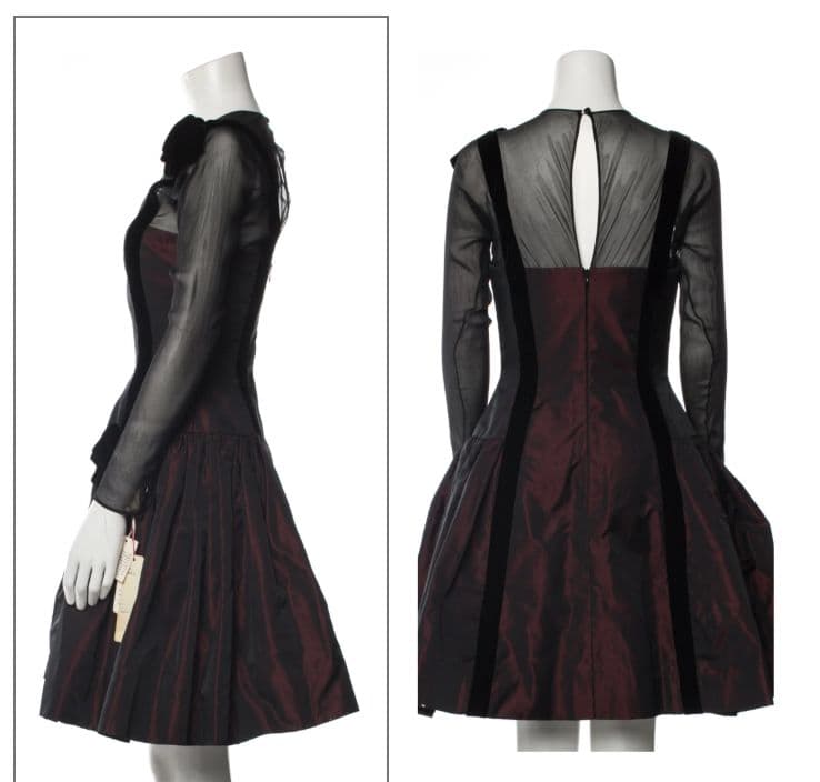 Oscar De La Renta Black and Red Cocktail Dress - Image 2
