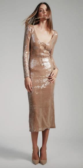 Bardot Verona Sequin Maxi Dress in Nude - Image 1