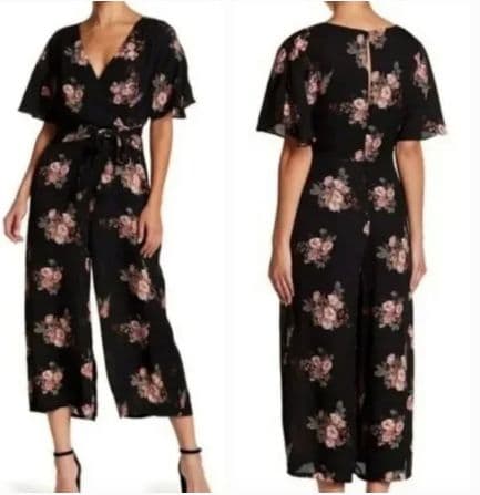 June & Hudson (Nordstrom) Black Floral Jumpsuit - Image 3