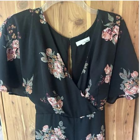 June & Hudson (Nordstrom) Black Floral Jumpsuit - Image 1