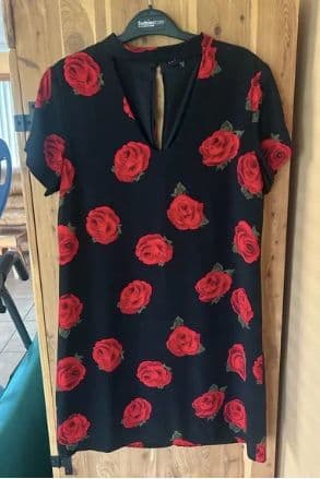 Sanctuary Black Dress with Roses Floral - Image 2