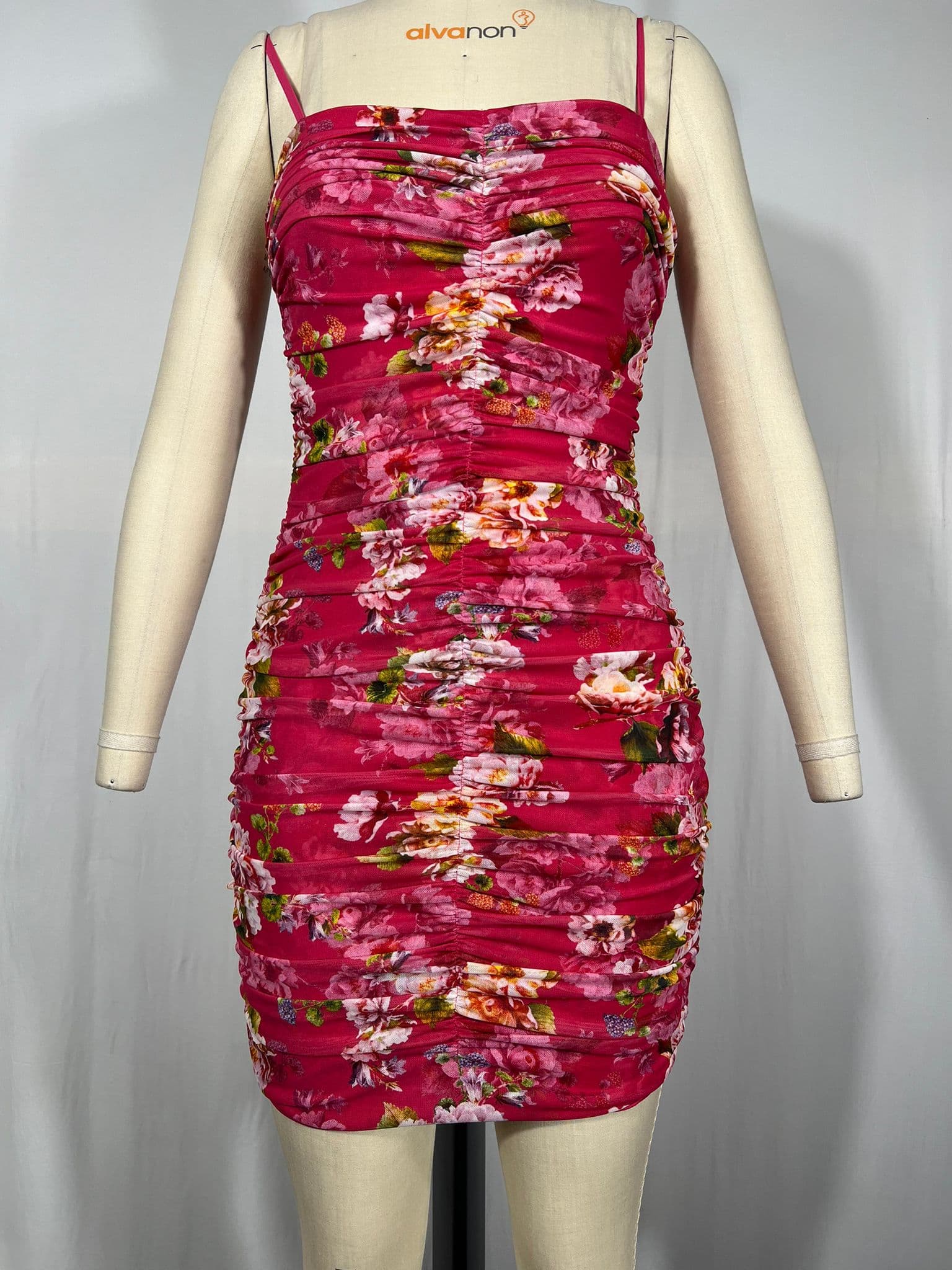 Karly Ruched Dress In Cabaret Pink Multi Moschata Rosa - Image 2