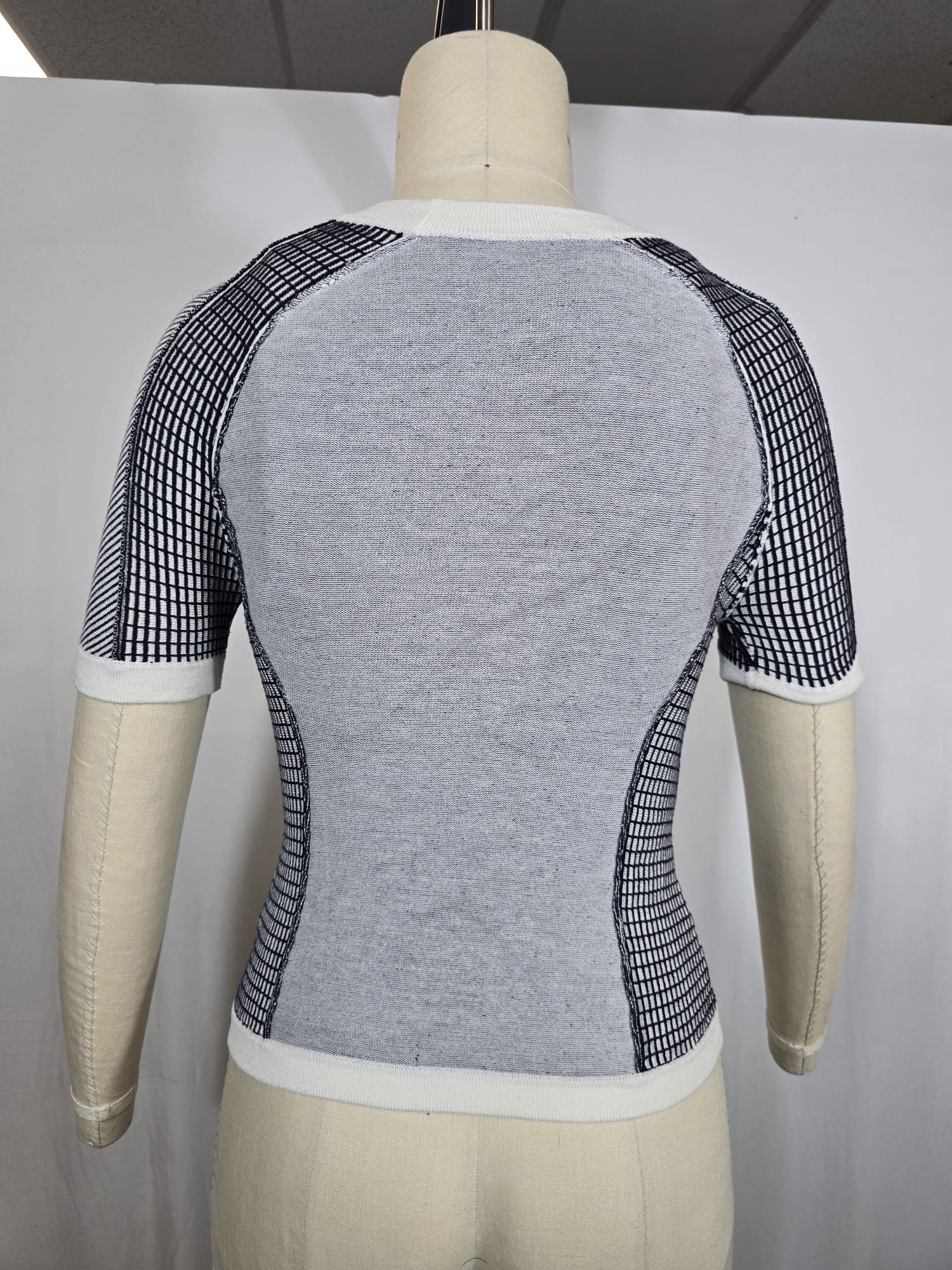 Charli Moto Top In Ivory & Navy - Image 3