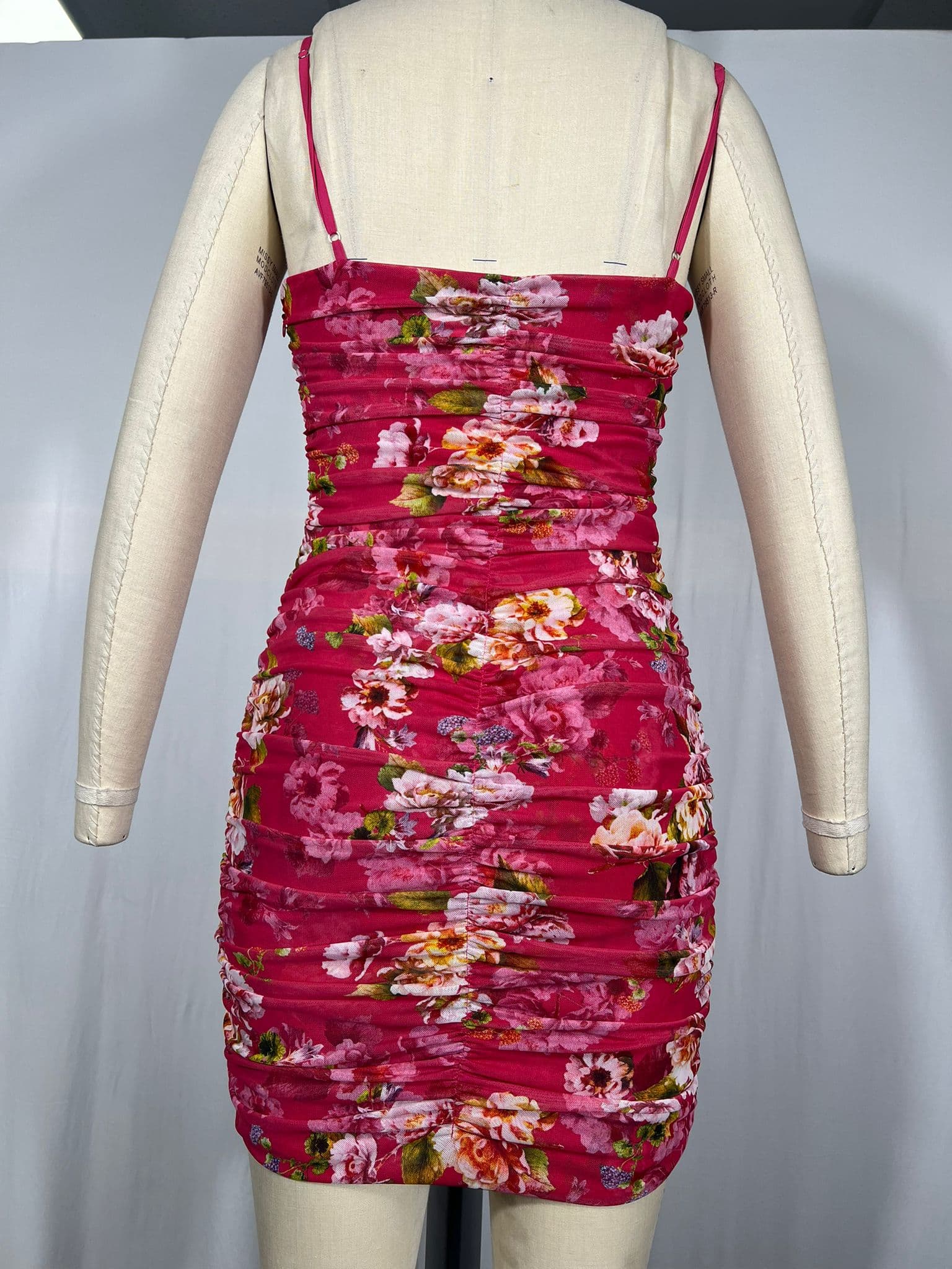Karly Ruched Dress In Cabaret Pink Multi Moschata Rosa - Image 4