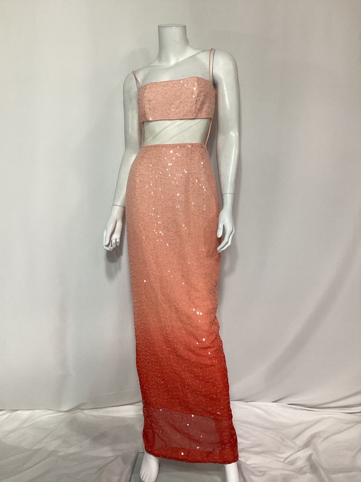 Talia Dress In Blush Red Ombre - Image 3