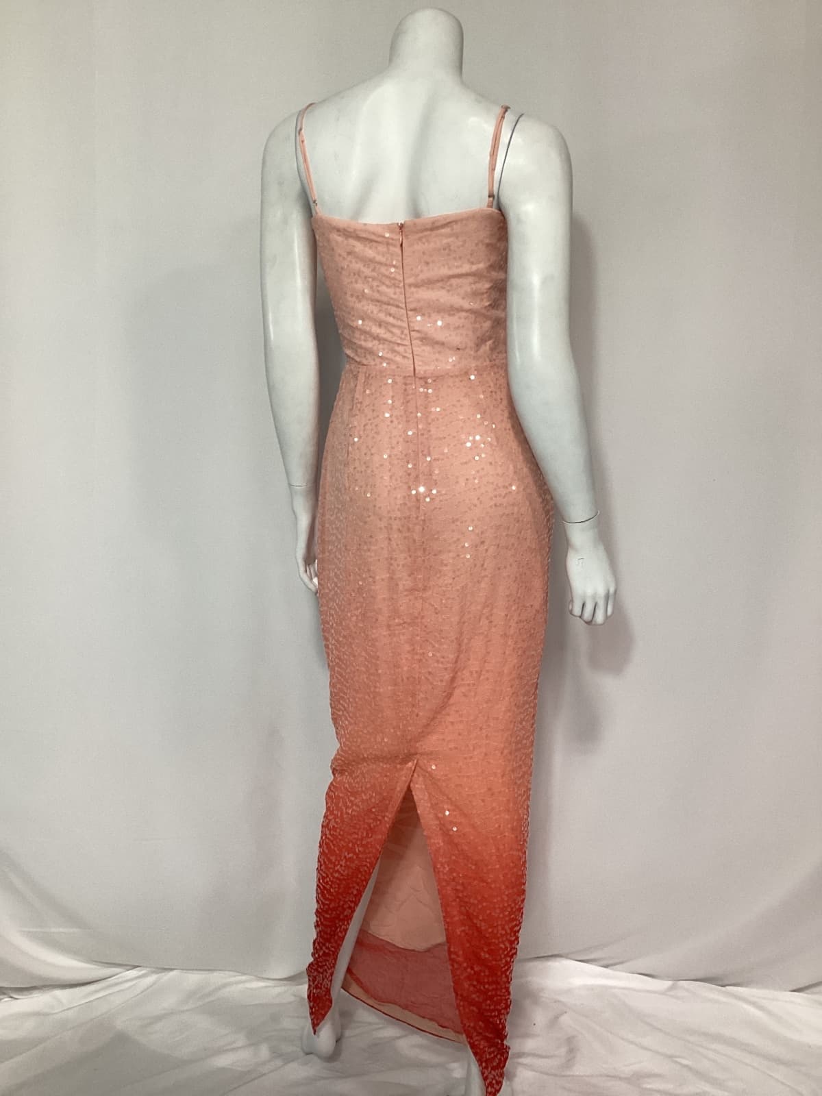 Talia Dress In Blush Red Ombre - Image 2