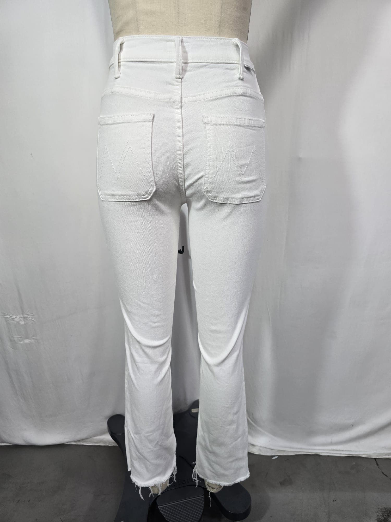 The Hustler Patch Pocket Raw Hem High Waist Ankle Flare Jeans - Image 4