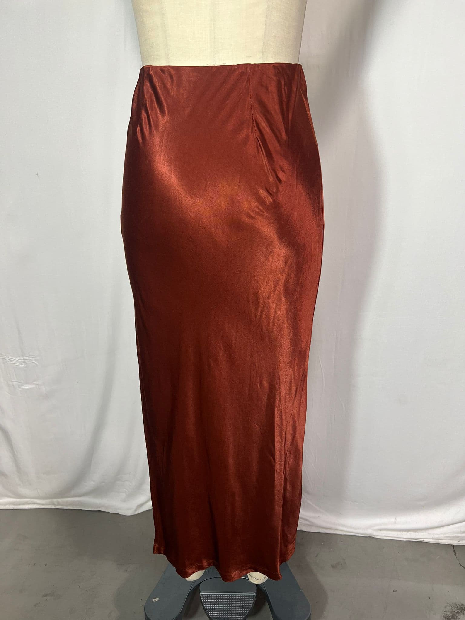 Satin Bias Cut Skirt In Umber - Image 2