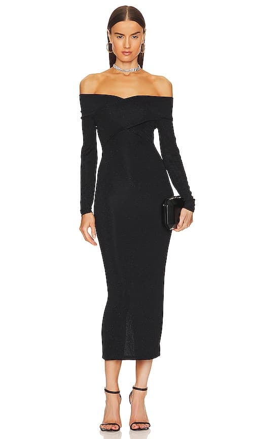 Delta Shimmer Dress In Black - Image 1