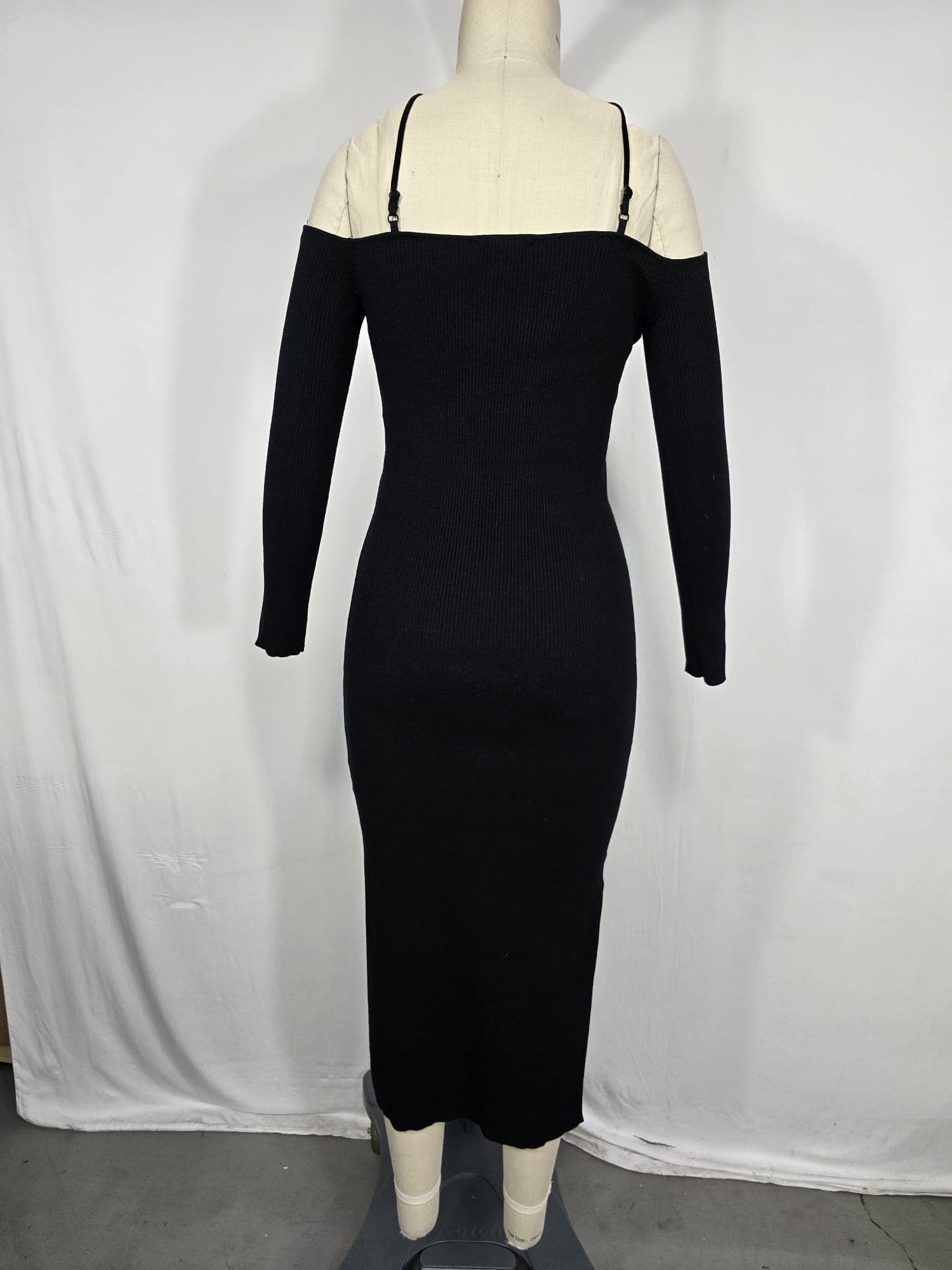 Amanda Sweater Midi Dress In Black - Image 3