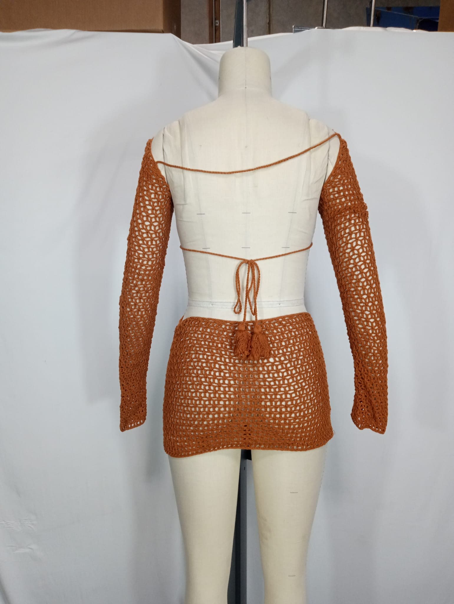 The Celeste Mini Dress In Brown - Image 2