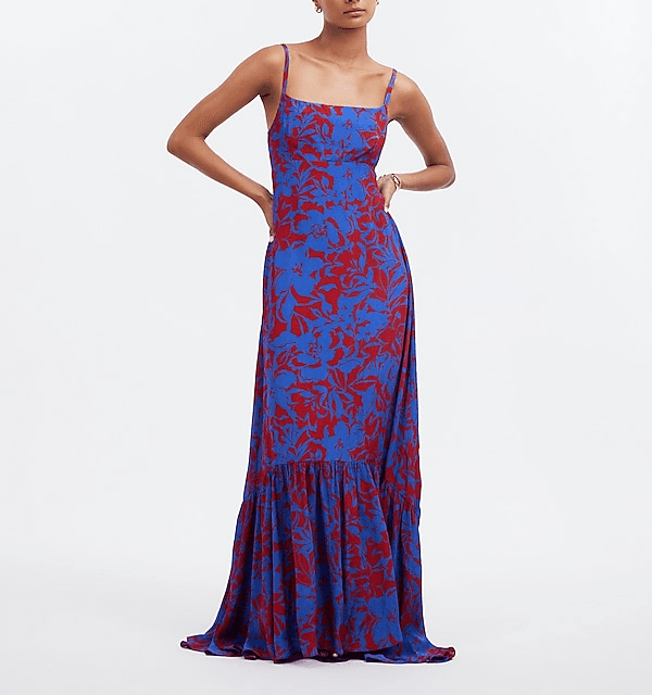 Empire Waist Tank Maxi Dress In Floral - Image 2