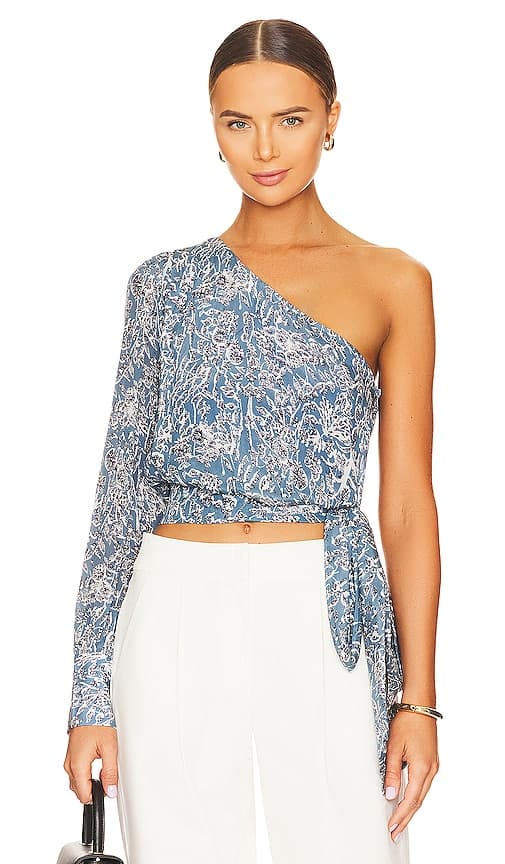 Daniela Print Blouse In Fern - Image 1