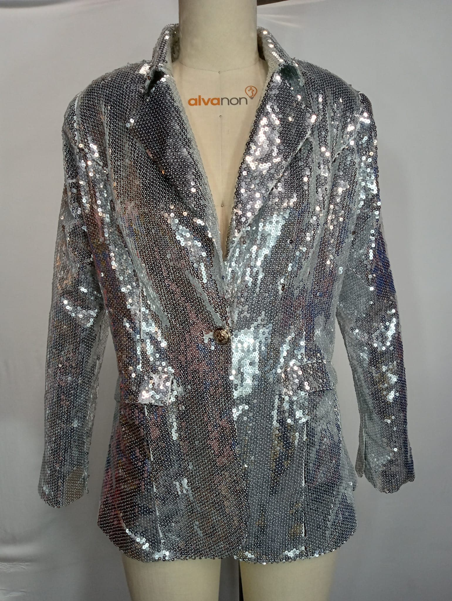 Nancy Jacket In Silver Sequin - Image 2