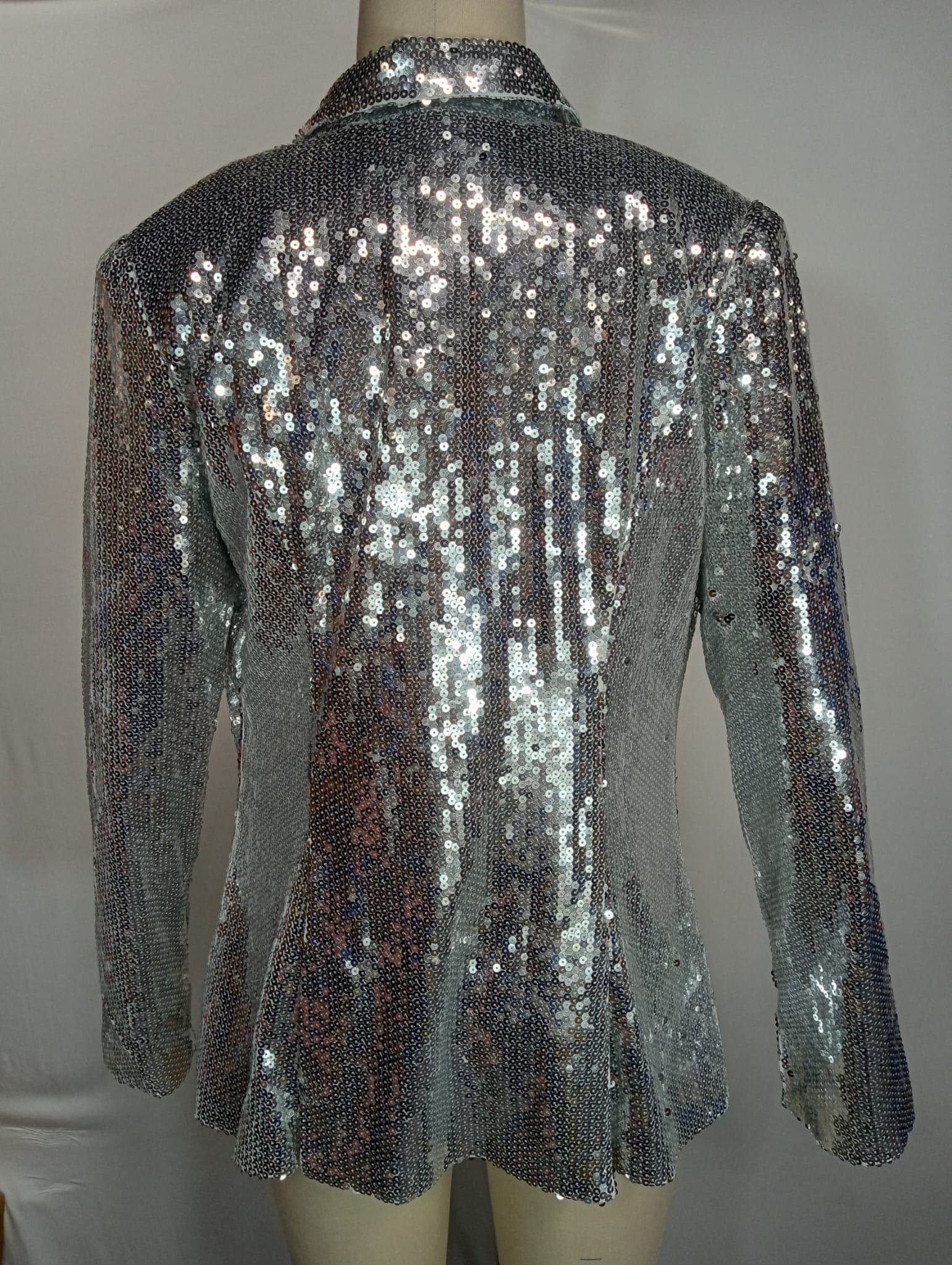 Nancy Jacket In Silver Sequin - Image 3