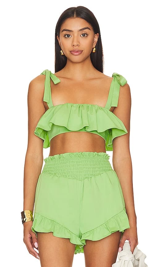 Brittany Crop Top In Green - Image 1