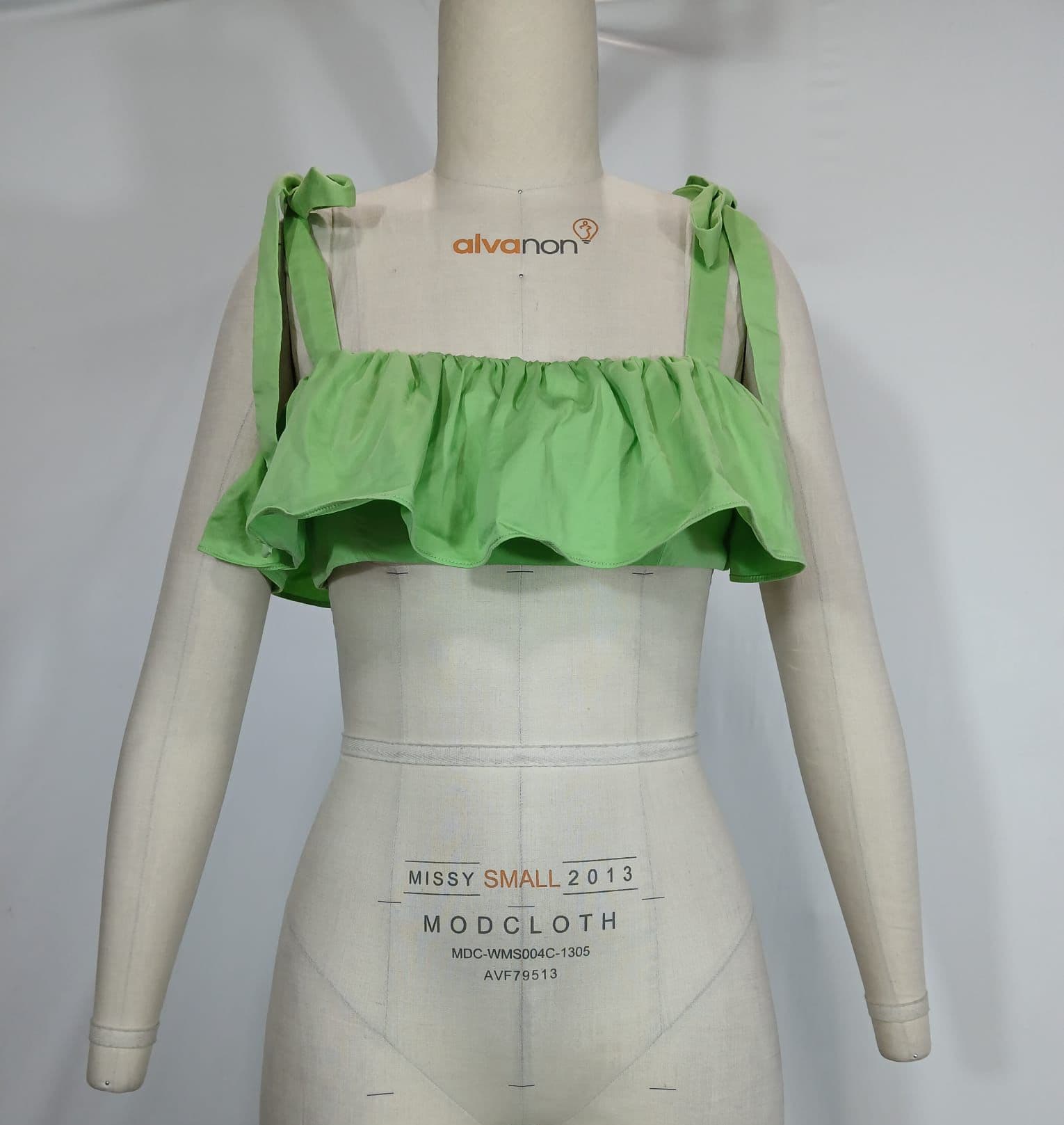 Brittany Crop Top In Green - Image 2
