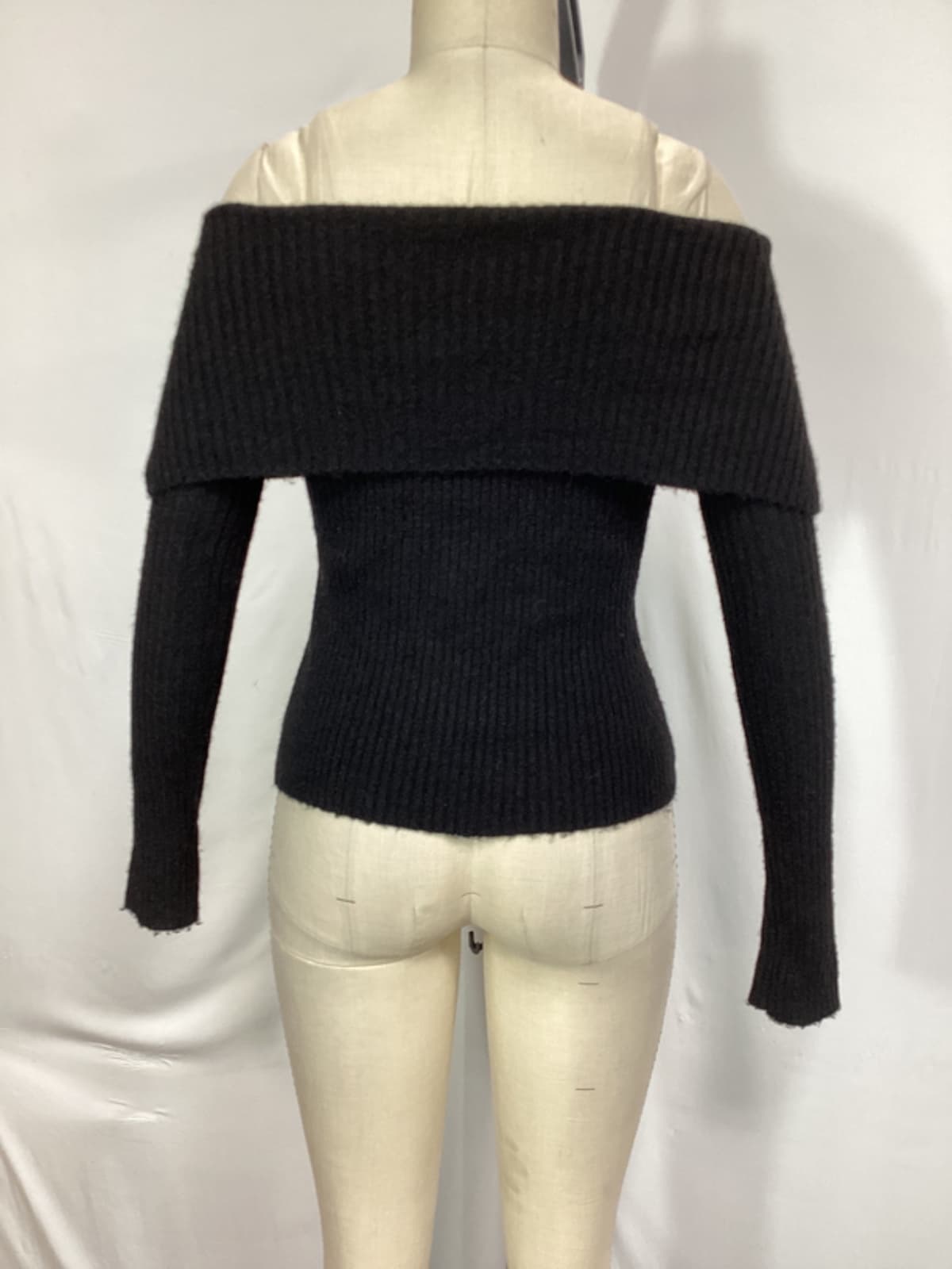 Gwyneth Off-Shoulder Sweater In Black - Image 1