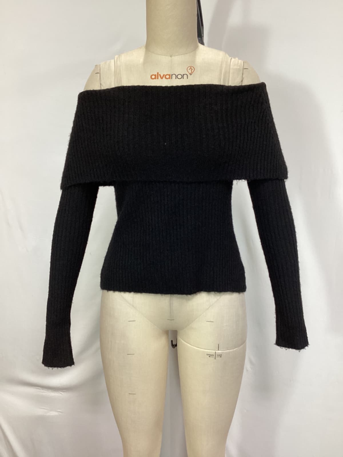 Gwyneth Off-Shoulder Sweater In Black - Image 3