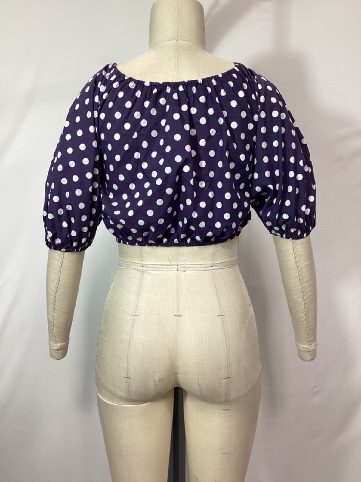 Tyler Top In Navy White Polka Dot - Image 4