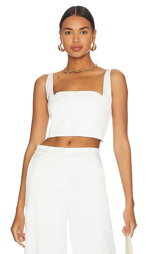 Celestin Cropped Top In Ivory - Image 1
