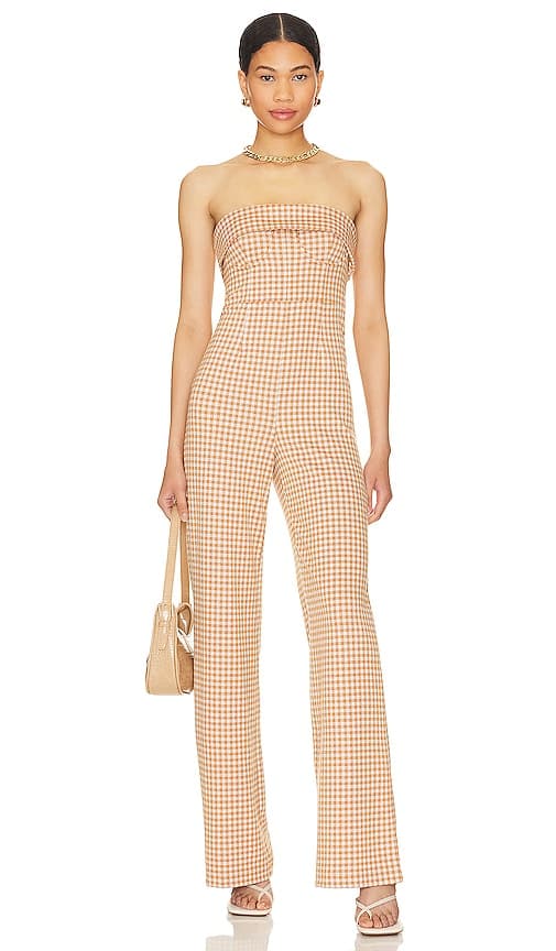 Chelsea Jumpsuit In Brown & White - Image 1