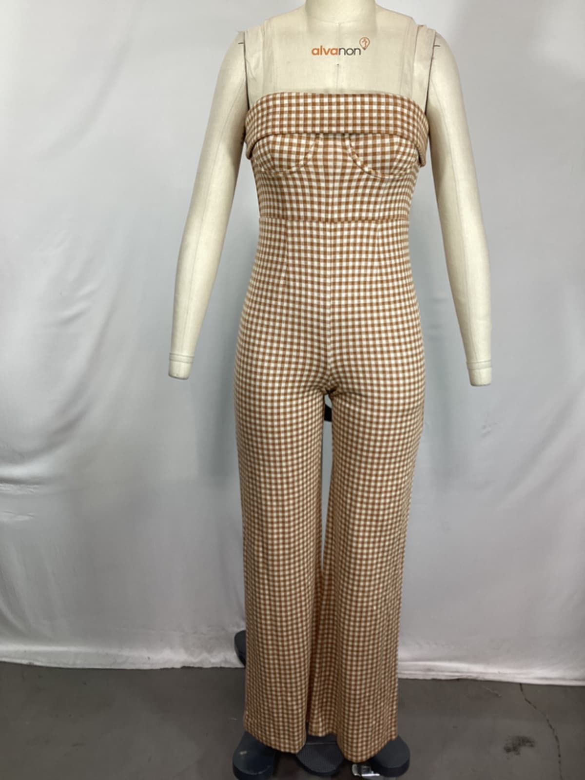 Chelsea Jumpsuit In Brown & White - Image 3
