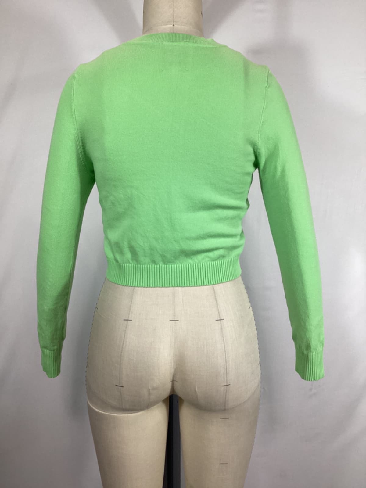 Long Sleeve Crop Top In Honeydew - Image 3
