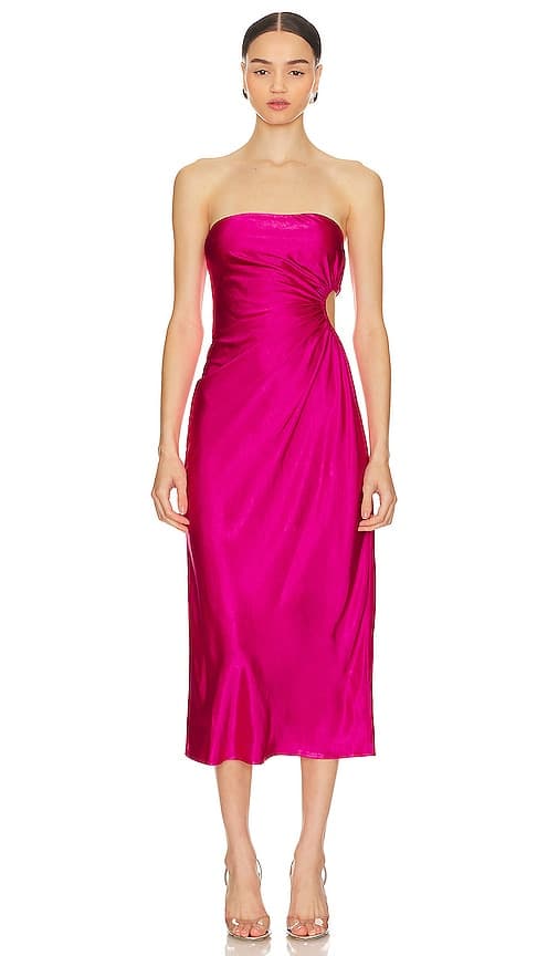 Saraya Dress In Fuchsia - Image 1