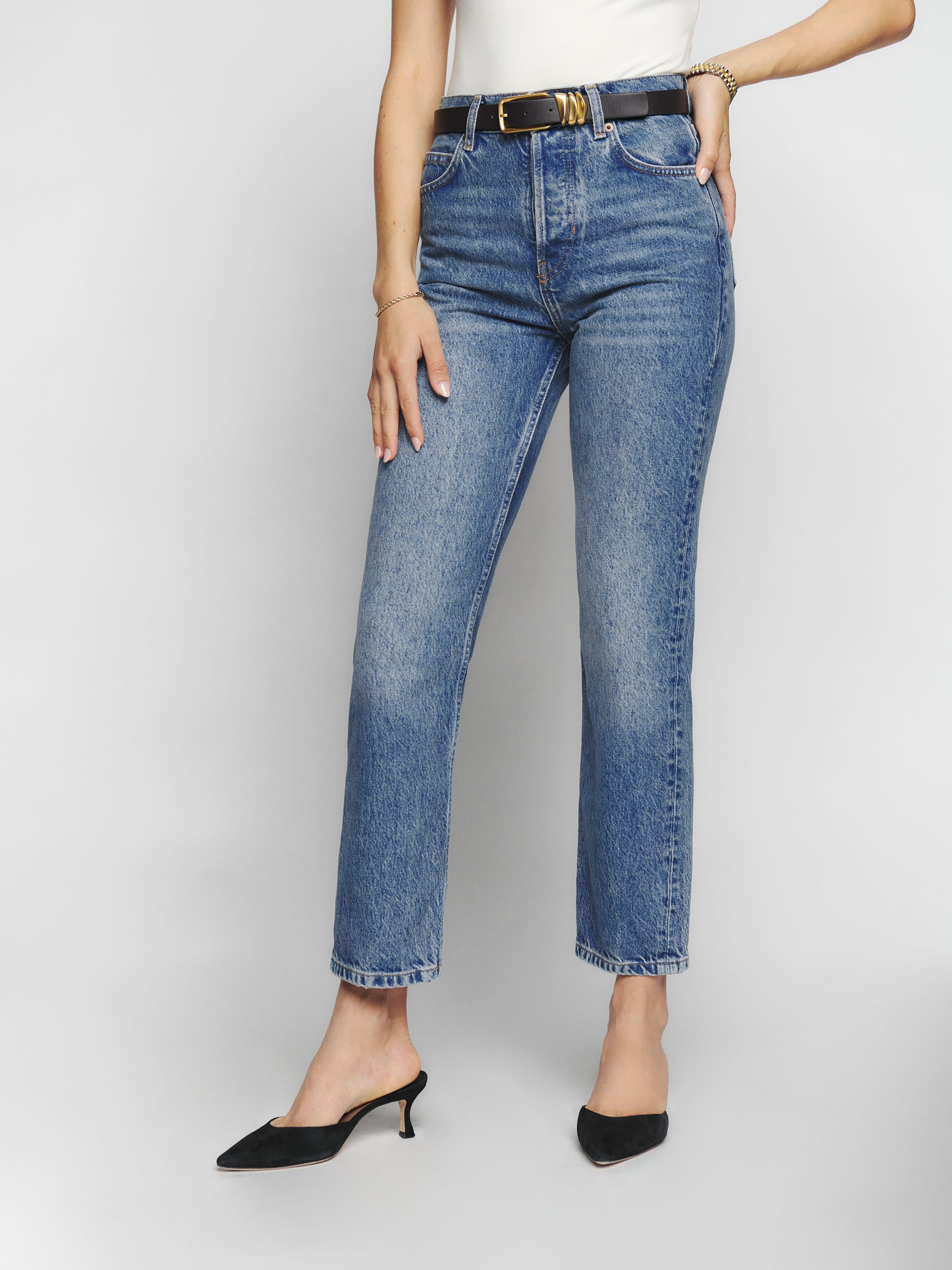 Cynthia High Rise Straight Cropped Jeans - Image 1