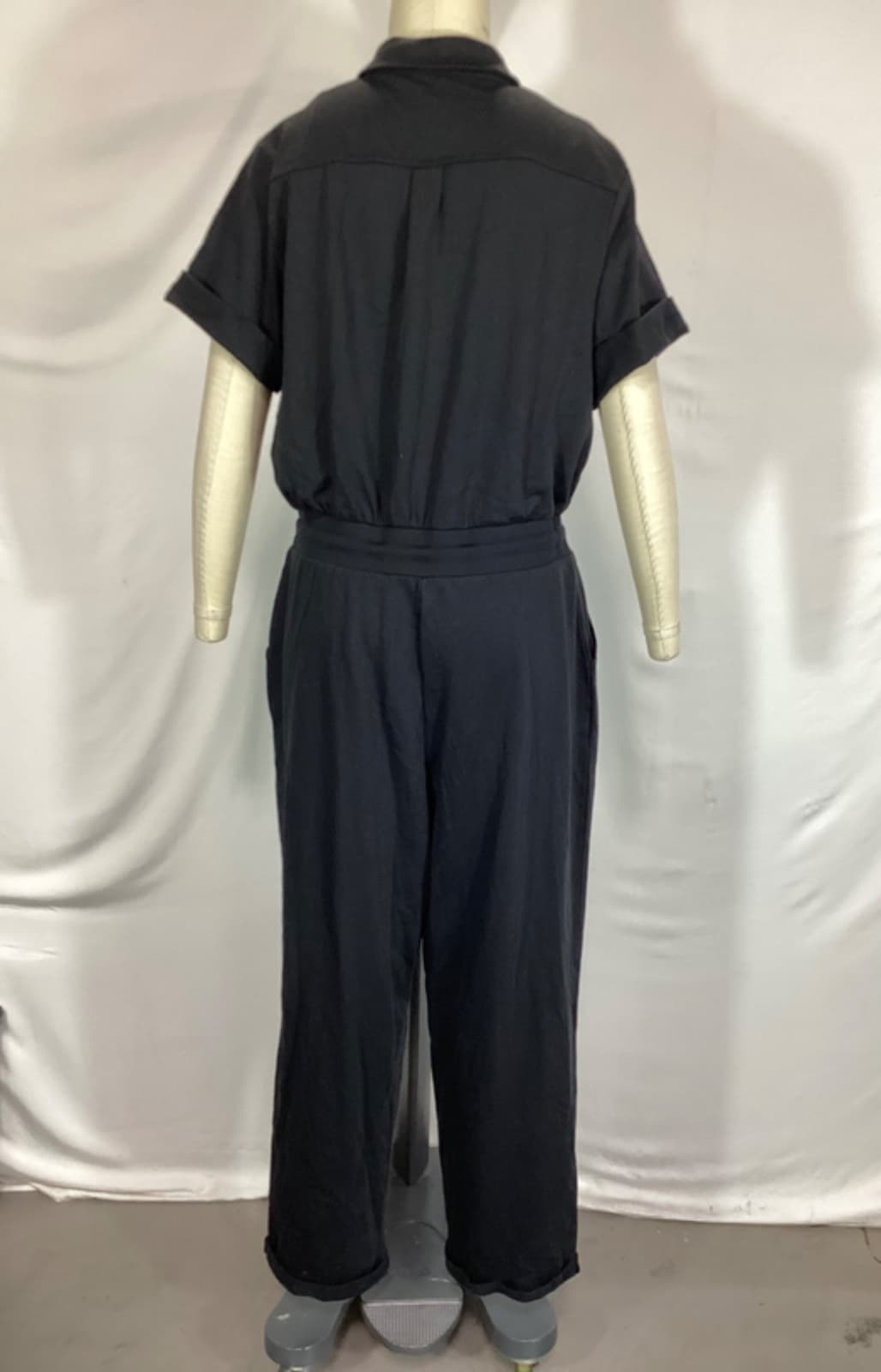 Distressed Wash Utility Jumpsuit In Black - Image 3