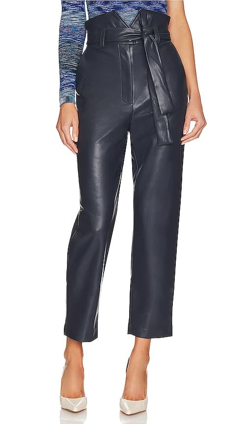 Debbie Faux Leather Pant In Navy - Image 1