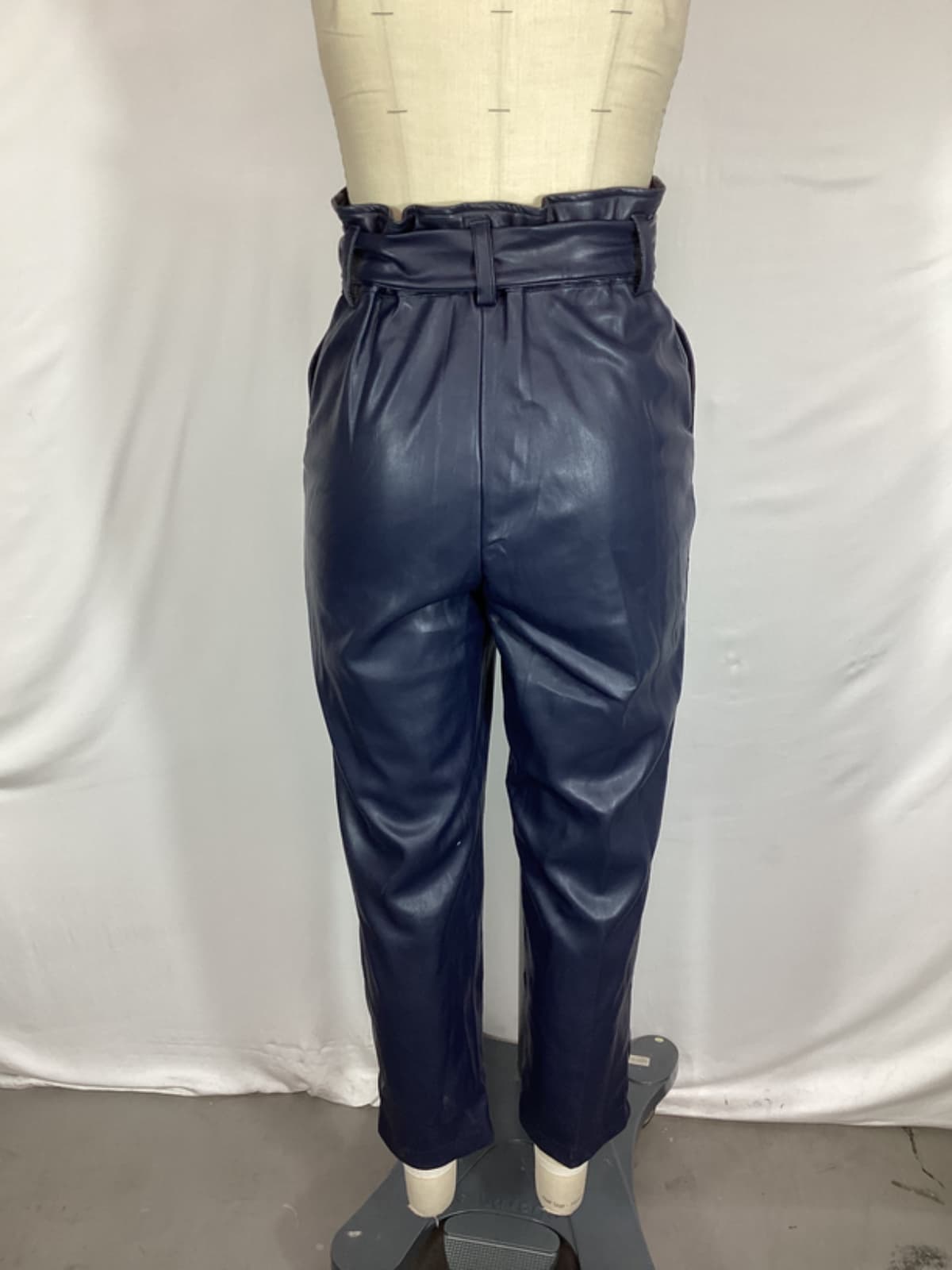 Debbie Faux Leather Pant In Navy - Image 3