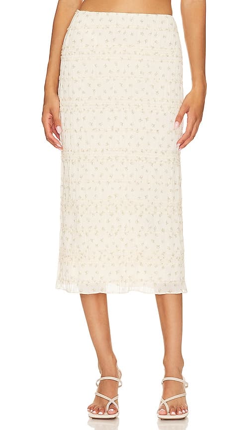 Marbella Midi Skirt In Ditsy Floral - Image 1