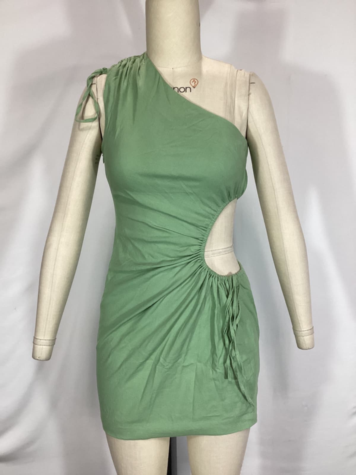 Sienna Mini Dress In Sage Green - Image 2