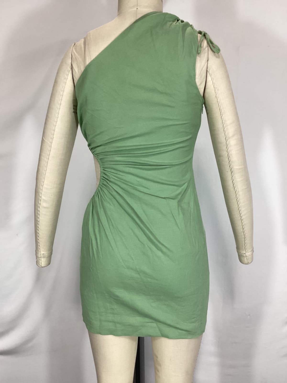 Sienna Mini Dress In Sage Green - Image 3