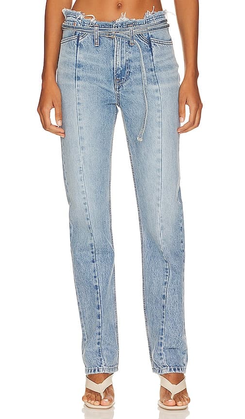Adriana Belted Frayed Waist Slim Straight In Bisbee - Image 1