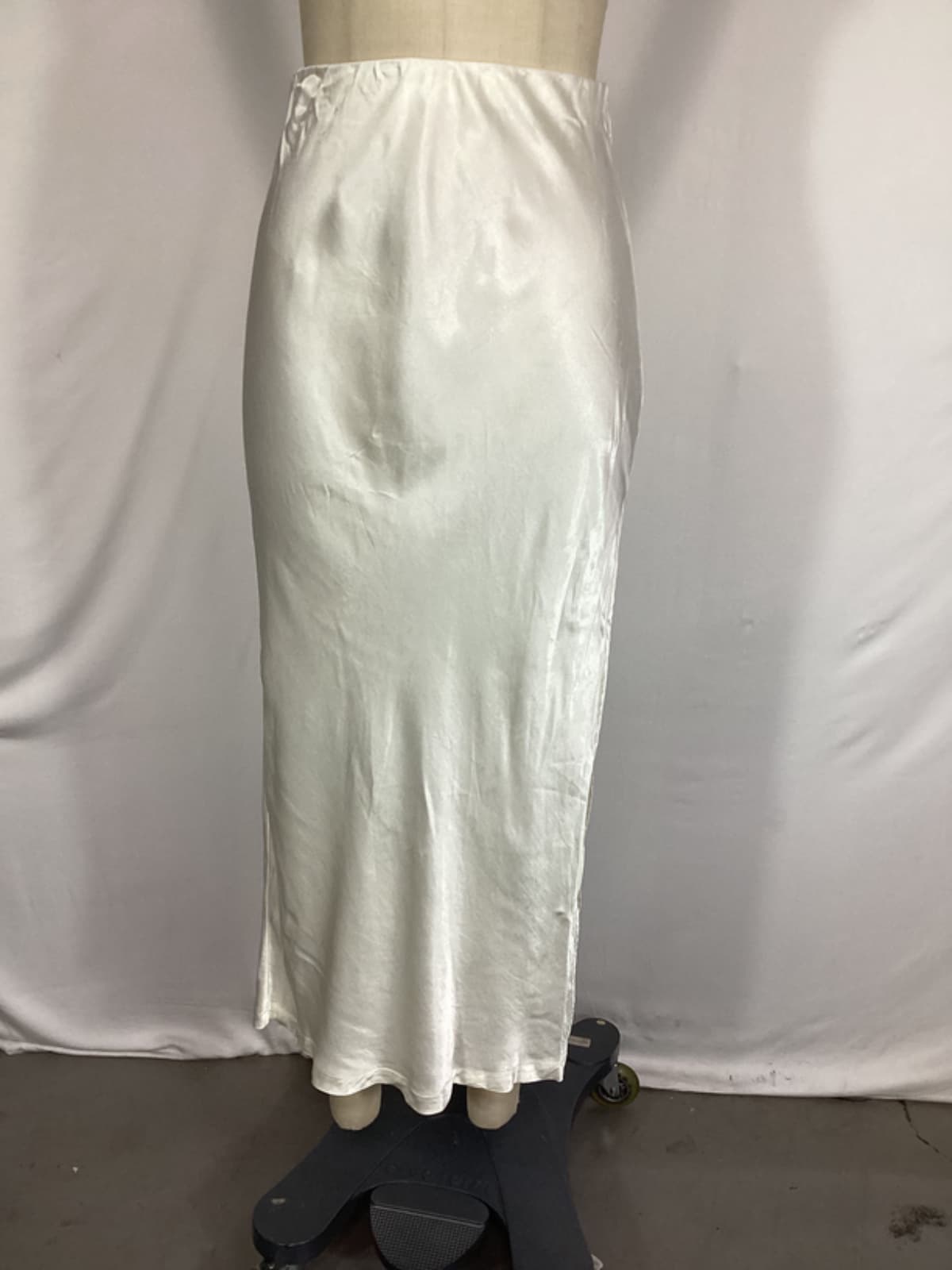 Satin Bias Cut Skirt In Cloud - Image 3