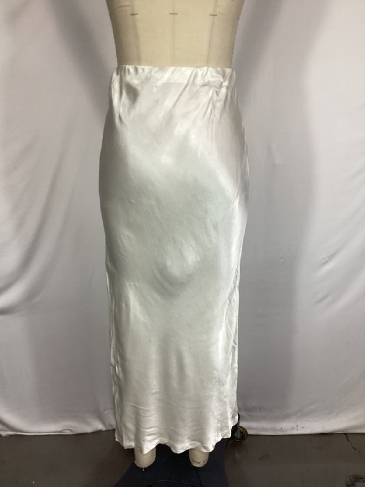 Satin Bias Cut Skirt In Cloud - Image 2