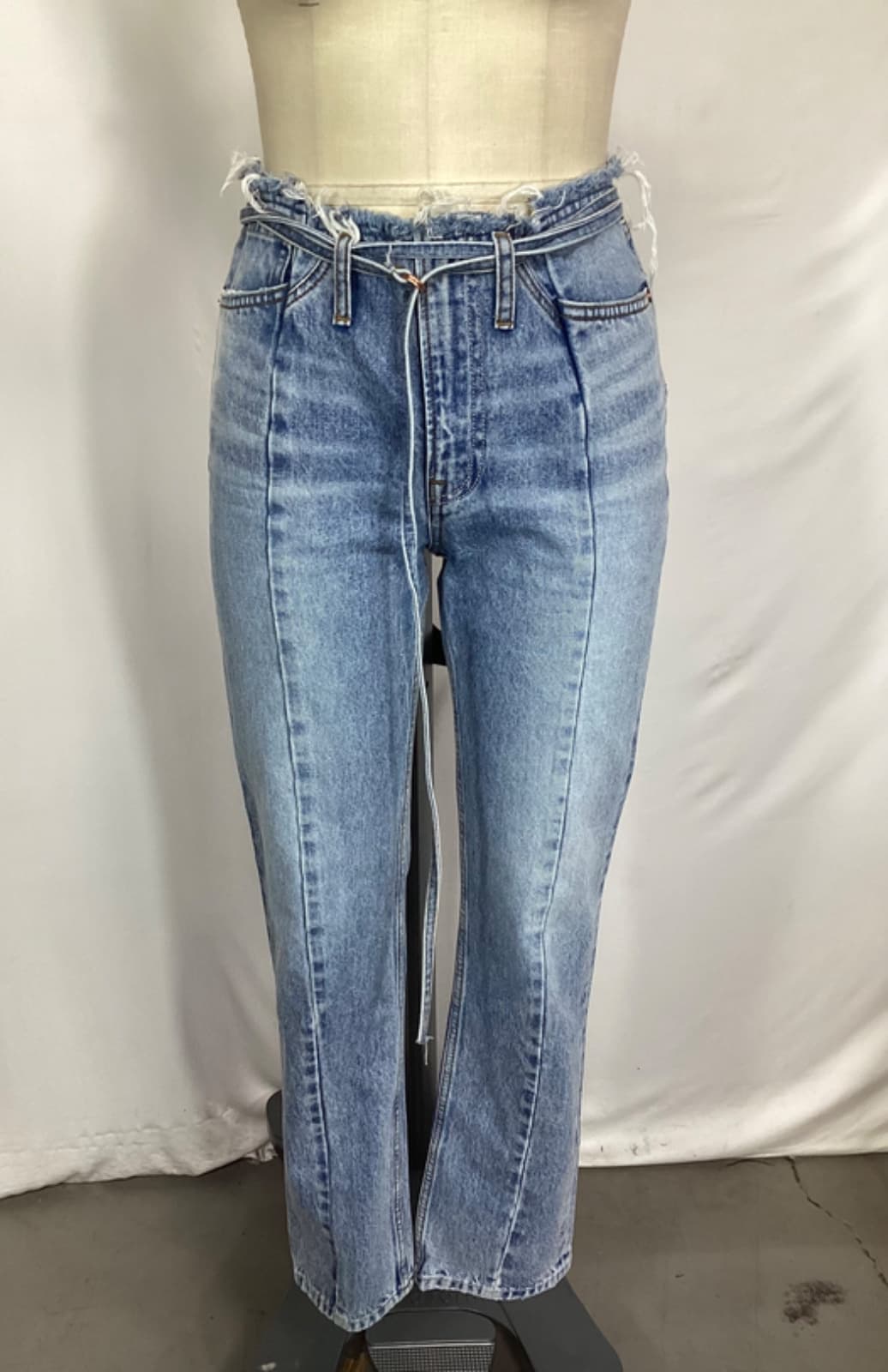 Adriana Belted Frayed Waist Slim Straight In Bisbee - Image 2