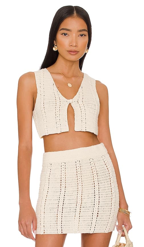 House Of Harlow 1960 X Revolve Claritza Knit Vest In Ivory - Image 1