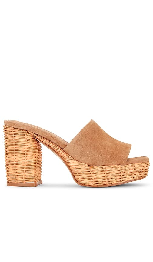Magda Platform Mule In Tan Suede - Image 1