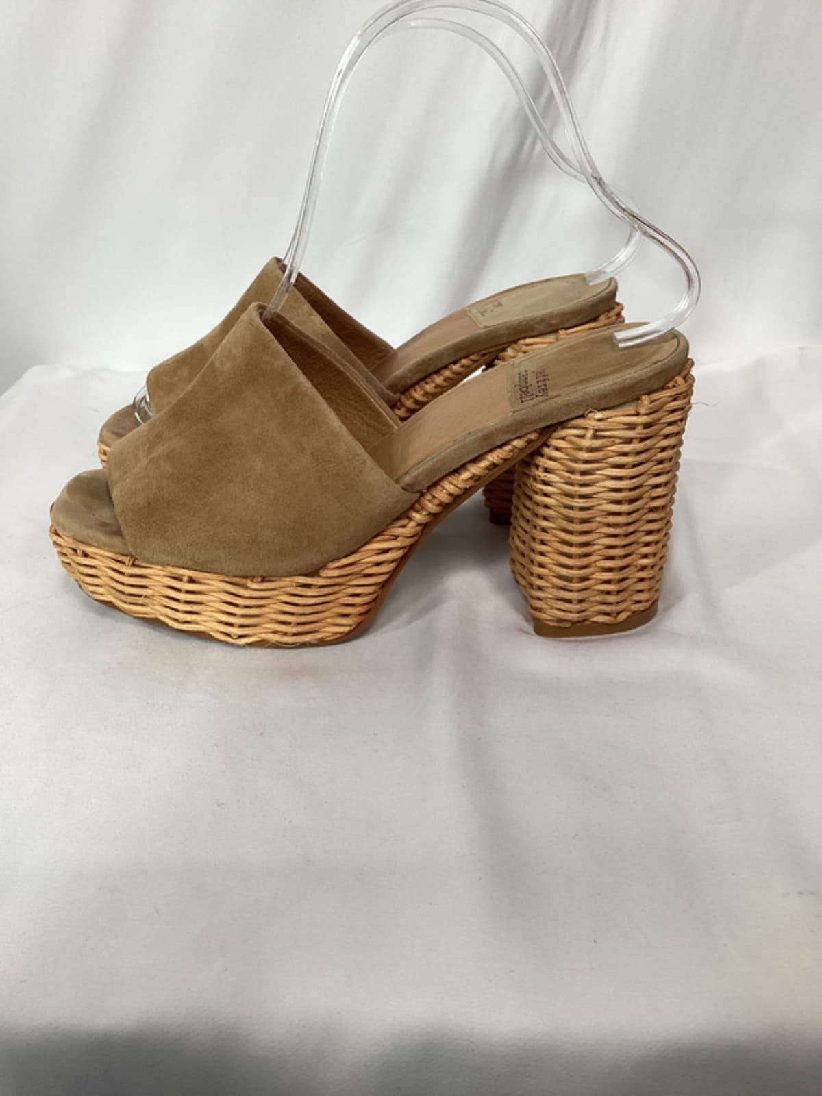 Magda Platform Mule In Tan Suede - Image 2